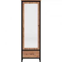 Шкаф с зеркалом для одежды Гербор Чос SZF1D1S Дуб Тахо + Черный (GRB-1429)