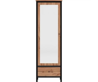 Шкаф с зеркалом для одежды Гербор Чос SZF1D1S Дуб Тахо + Черный (GRB-1429)