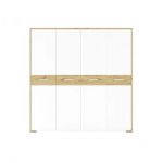 Распашной шкаф для одежды Гербор Бука SZF4D 220 Нимфея альба + Дуб артизан (GRB-1673)