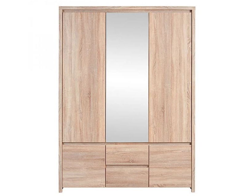 Шафа тридверна з дзеркалом BRW (БРВ) Каспіан SZF5D2S Дуб сонома (GRB-1726)