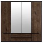Шафа в спальню із дзеркалом BRW (БРВ) Джулі SZF2D2L2S Венге магія + Дуб конкордія (GRB-1677)