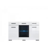 Комод у вітальню з підсвічуванням Гербор Вушер KOM 1W2D2S Німфея альба + Білий глянець (GRB-1121)