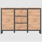 Комод в гостиную Гербор Чос KOM2D3S Дуб Тахо + Черный (GRB-1167)