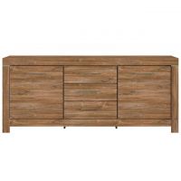 Комод в спальню BRW (БРВ) Герман KOM2D3S/9/20 (телескопы) Дуб стерлинг (GRB-1488)