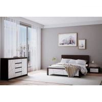 Комплект модульный в спальню BRW (БРВ) Каспиан МДФ N77780 Венге магия + Белый снег (GRB-1733)