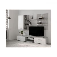 Модульная стенка для гостиной Гербор Кватро Бетон + Белый (GRB-1909)