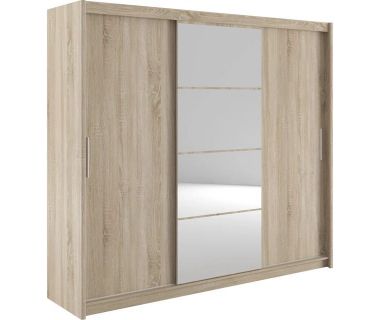 Шкаф-купе трехдверный с зеркалом Гербор Марио 240 Дуб сонома (GRB-1883)