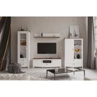 Модульна стінка для вітальні Гербор Каріна N100027 Німфея альба + Дуб сонома трюфель (GRB-1040)