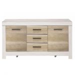 Комод в гостиную Гербор Белен KOM2D3S (телескопы) Сосна каньон + Дуб корабельный (GRB-1033)