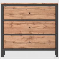 Комод в гостиную Гербор Чос KOM3S Дуб Тахо + Черный (GRB-1168)