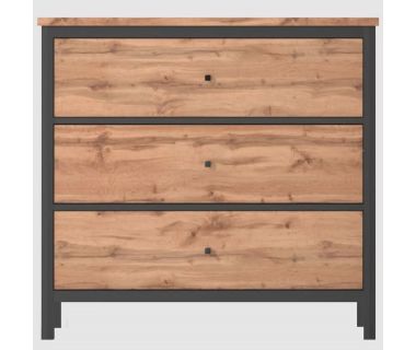 Комод в гостиную Гербор Чос KOM3S Дуб Тахо + Черный (GRB-1168)