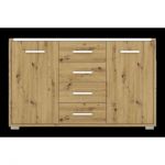 Комод в гостиную Гербор Рутения KOM2D4S Дуб артизан + Нимфея альба (GRB-1145)