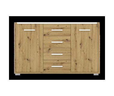 Комод у вітальню Гербор Рутенія KOM2D4S Дуб артизан + Німфея альба (GRB-1145)