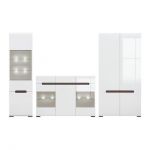 Модульна стінка для вітальні BRW (БРВ) Ацтека N77866 Білий + Білий глянець (GRB-1645)