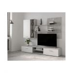 Модульная стенка для гостиной Гербор Кватро Бетон + Белый (GRB-1909)