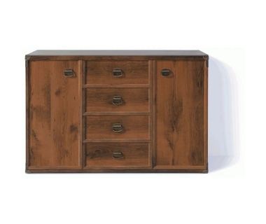 Комод в спальню BRW (БРВ) Индиана JKOM2D4S/130 Дуб шутер (GRB-1573)