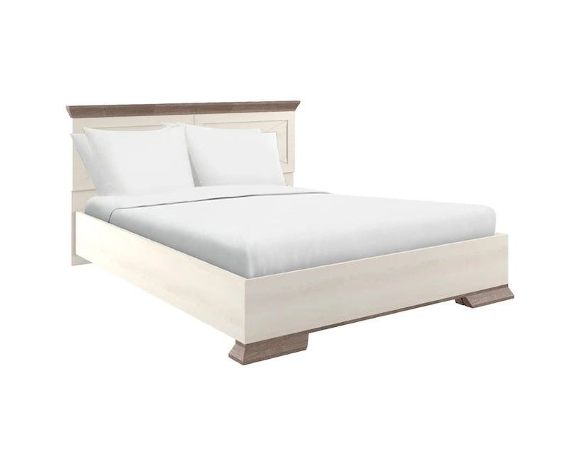 Кровать двуспальная (без основания под матрас) Гербор Марсель 160 160x200 см Ясен снежный + Дуб сонома трюфель (GRB-1188)