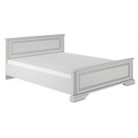 Кровать двуспальная (без основания под матрас) Гербор Уайт 160 160x200 см Ясень снежный + Сосная серебряная (GRB-1177)