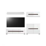 Модульна стінка для вітальні BRW (БРВ) Ацтека N77857 Білий + Білий глянець (GRB-1636)