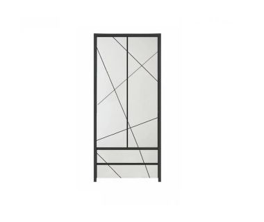 Шкаф двухдверный с ящиками BRW (БРВ) Каспиан МДФ SZF2D2S Венге магия + Белый снег (GRB-1735)