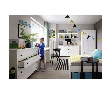 Набір меблів в дитячу BRW (БРВ) Крістіна N77823 Білий + Білий глянець (GRB-1580)