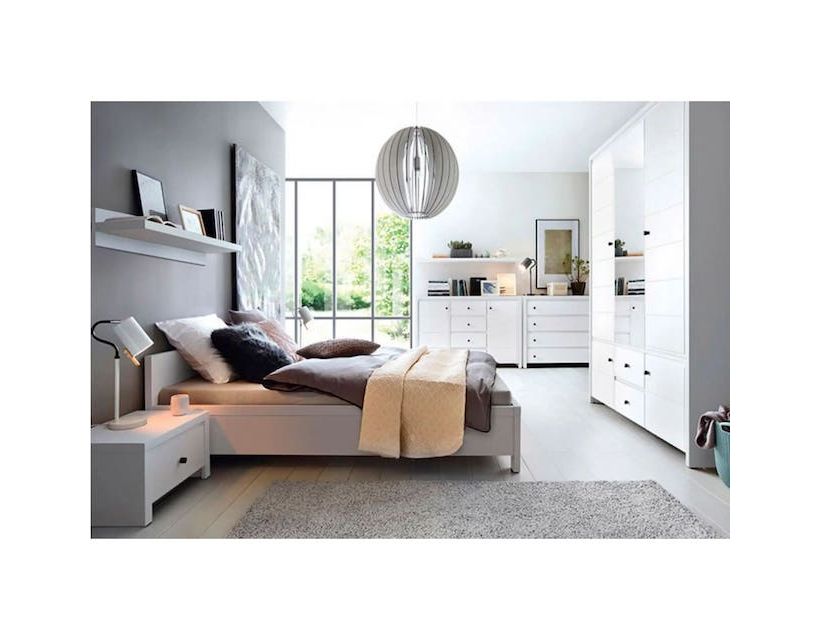 Комплект модульний у спальню BRW (БРВ) Крістіна N77830 Білий + Білий глянець (GRB-1599)