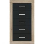 Комод в спальню Гербор Сара KOM5S Дуб сонома + Антрацит (GRB-1152)