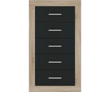 Комод в спальню Гербор Сара KOM5S Дуб сонома + Антрацит (GRB-1152)