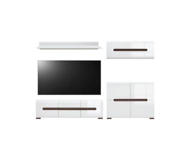 Модульна стінка для вітальні BRW (БРВ) Ацтека N77857 Білий + Білий глянець (GRB-1636) Модульна стінка для вітальні BRW (БРВ) Ацтека N77857 Білий + Білий глянець (GRB-1636)