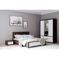 Комплект модульный в спальню BRW (БРВ) Каспиан МДФ N77781 Венге магия + Белый снег (GRB-1734)