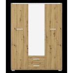 Шкаф для одежды с зеркалом Гербор Рутения SZF3D2S Дуб артизан + Нимфея альба (GRB-1445)