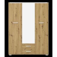 Шкаф для одежды с зеркалом Гербор Рутения SZF3D2S Дуб артизан + Нимфея альба (GRB-1445)