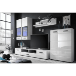 Модульна стінка для вітальні Гербор Ушер Німфея альба + Білий глянець (GRB-1214)