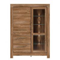 Пенал-витрина с подсветкой BRW (БРВ) Герман REG1W1D2S/16/12 Дуб стерлинг (GRB-1695)