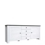 Комод в гостиную BRW (БРВ) Антверпен II 2D4S (телескопы) Ясень снежный + Дуб мореный (GRB-1486)