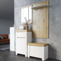 Прихожая модульная с зеркалом Гербор Рико Нимфея альба + Дуб артизан (GRB-1863)