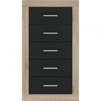 Комод в спальню Гербор Сара KOM5S Дуб сонома + Антрацит (GRB-1152)