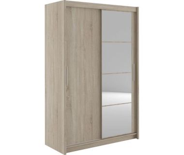 Шкаф-купе двухдверный с зеркалом Гербор Марио 140 Дуб сонома (GRB-1878)