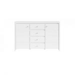 Комод в спальню BRW (БРВ) Кристина KOM2D4S Белый + Белый глянец (GRB-1490)