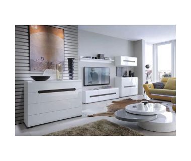 Модульная стенка для гостиной BRW (БРВ) Ацтека N77813 Белый + Белый глянец (GRB-1627)