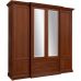 Шкаф с зеркалом в спальню Гербор Соната 4d/2s Каштан (GRB-1453)