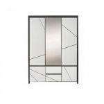 Шкаф двухдверный с ящиками BRW (БРВ) Каспиан МДФ SZF5D2S Венге магия + Белый снег (GRB-1736)