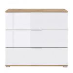 Комод в гостиную BRW (БРВ) Злата KOM3S Дуб тахо + Белый матовый (GRB-1517)