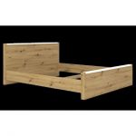 Кровать двуспальная (без основания под матрас) Гербор Рутения LOZ160 160x200 см Дуб артизан + Нимфея альба (GRB-1189)