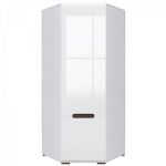 Шафа кутова для одягу BRW (БРВ) Ацтека SZFN1D/21/10 Білий + Білий глянець (GRB-1651)