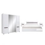 Комплект модульний до спальні BRW (БРВ) Ацтека N77869 Білий + Білий глянець (GRB-1885)