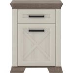 Тумба прикроватная Гербор Марсель KOM1D1S Ясен снежный + Дуб сонома трюфель (GRB-1361)