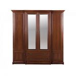 Шкаф с зеркалом в спальню Гербор Соната 4d/2s Каштан (GRB-1453)