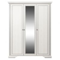 Шкаф с зеркалом для одежды Гербор Уайт 3D(2S) Ясень снежный + Сосная серебряная (GRB-1413)