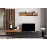 Модульна стінка для вітальні Гербор Ребекка плюс Дуб артизан + Чорний (GRB-1920)